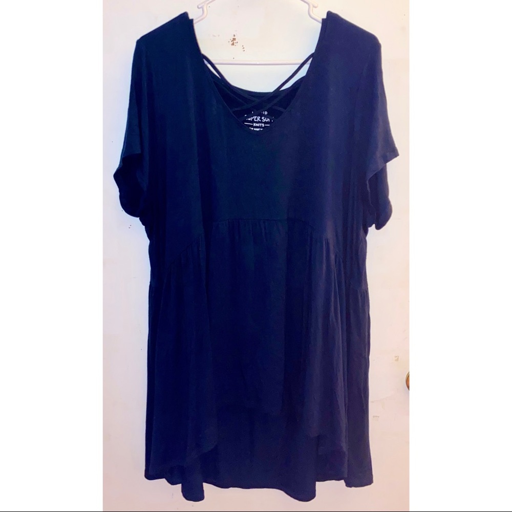 Torrid navy strappy babydoll top